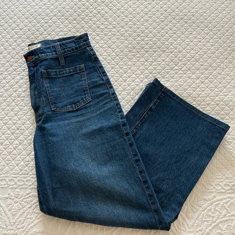Madewell Patch Pocket Wide Leg Cropped Jeans